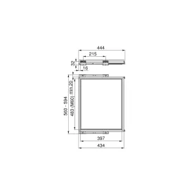 Izvlečno stojalo za čevlje z blaženjem NEXUS 560–594 mm / mat črna