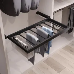 Izvlečni obešalnik za hlače z blaženjem NEXUS 560–594 mm / Mat črna