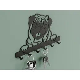 Stenski obešalnik CHARLIE / Mat črna