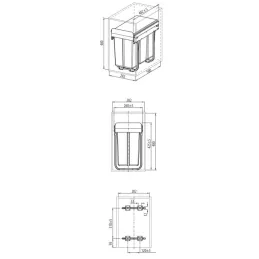 Izvlečni koš za odpadke PLUTO 300 mm – 1x20L + 1x10L / antracit