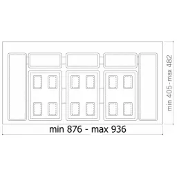Vložek za koš za odpadke PARADISO 1000 mm / Antracit