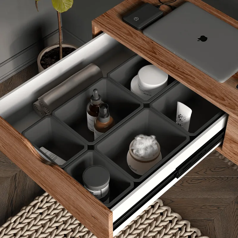 Organizator za kopalniški predal TIDY XL – 6 škatel / antracit