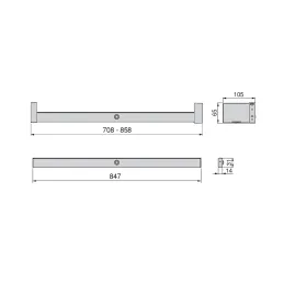 Obešalna palica z LED-lučjo CESAR / Aluminij