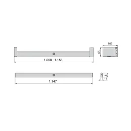 Obešalna palica z LED-lučjo CESAR / Aluminij