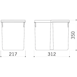 Koš za odpadke 20L UNION / Antracit