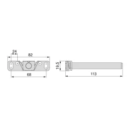 SET 2 kosa – skriti nosilec 12 x 113 mm / nikelj