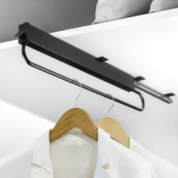 Izvlečni obešalnik, izjemno globok, 800 mm SELF / Mat črna