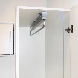 Izvlečni obešalnik, ekstra globok, 800 mm SELF / Siv
