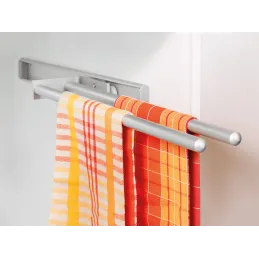 Izvlečni obešalnik za brisače z 2 nosilcema ARNOLD 440 mm / Bela mat**ina**