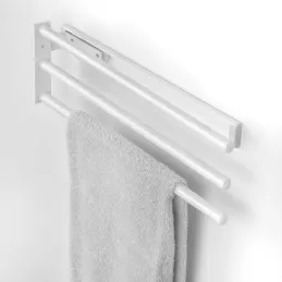 Izvlečni obešalnik za krpe s 3 nosilci ARNOLD 440 mm / bela matirana