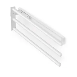 Izvlečni obešalnik za krpe s 3 nosilci ARNOLD 440 mm / bela matirana