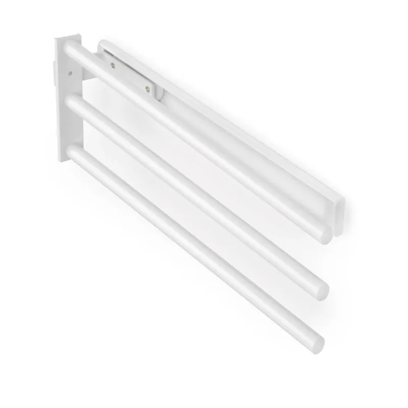 Izvlečni obešalnik za krpe s 3 nosilci ARNOLD 440 mm / bela matirana