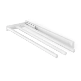 Izvlečni obešalnik za krpe s 3 nosilci ARNOLD 440 mm / bela matirana