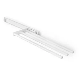 Izvlečni obešalnik za krpe s 3 nosilci ARNOLD 440 mm / bela matirana