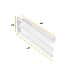 Izvlečni obešalnik za krpe s 3 nosilci ARNOLD 440 mm / Aluminij