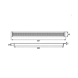 Kabelski prehod SOUL 427 x 45 mm / Aluminij