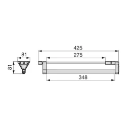 Izvlečni obešalnik 350 mm ELEMENT / Aluminij