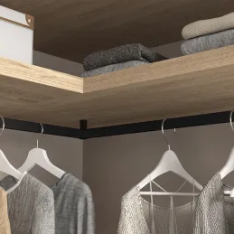 Kotno držalo za obešalno palico LUXE / Črna strukturirana