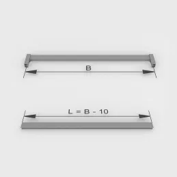Komplet zaključkov za obešalno palico LUXE – zgornja montaža / Aluminij