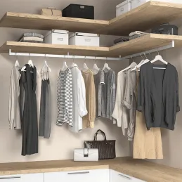 Komplet zaključkov za obešalno palico LUXE – zgornja montaža / Aluminij