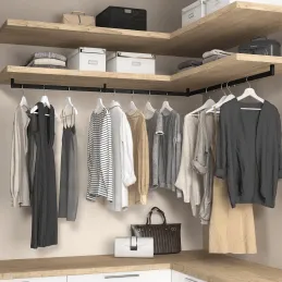 Obešalna palica s tesnilom LUXE / Črna strukturirana