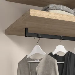 Obešalna palica s tesnilom LUXE / Črna strukturirana