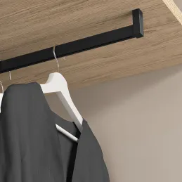 Obešalna palica s tesnilom LUXE / Črna strukturirana