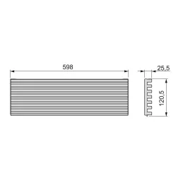 Prezračevalna rešetka nad aparati 600 mm TIFFANY / aluminij