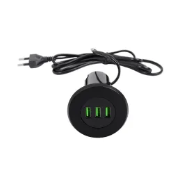 Notranji namizni polnilnik 3 x USB GOST / mat črna