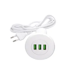 Notranji namizni polnilnik s 3 × USB, GOST / mat bela