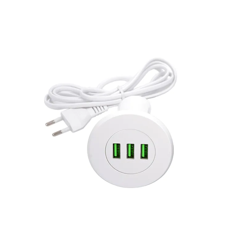 Notranji namizni polnilnik s 3 × USB, GOST / mat bela