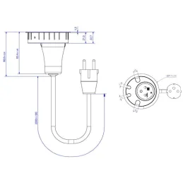 Električna vtičnica s prehodkami za kable LOOP IN / Bela