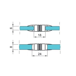Magnetni tesnilni profil 180° za tuš kabino 2500 mm / prozoren