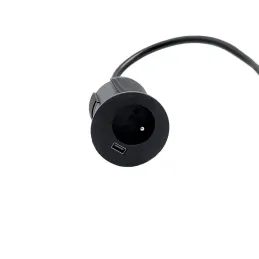 Notranja vtičnica VERSATAG 1 × 230 V + USB / Mat črna