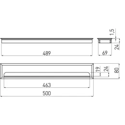 Prehod za kable MERIDA 500 × 80 mm / aluminij