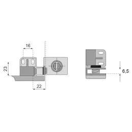 Zavesa za steklena vrata UNION brez vrtanja – Par / Aluminij