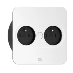 Električna vtičnica Twist square 2× 230 V / Bela matirana