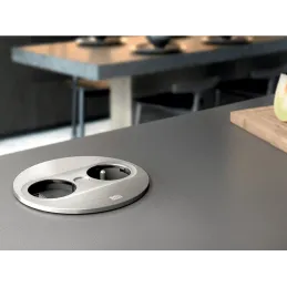 Električna vtičnica Twist ovalna 2x 230 V / nerjavno jeklo