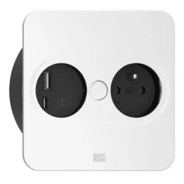 Električna vtičnica Twist square 1 × 230 V + USB A-C / mat bela