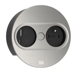 Električna vtičnica Twist ovalna 1 × 230 V + USB A-C / nerjavno jeklo