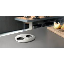 Električna vtičnica Twist ovalna 1 × 230 V + USB A-C / nerjavno jeklo