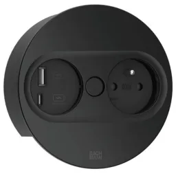 Električna vtičnica Twist ovalna 1x 230 V + USB A-C / mat črna