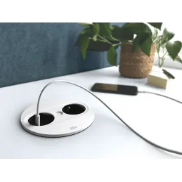 Električna vtičnica Twist ovalna 1x 230 V + USB A-C / Bela matirana