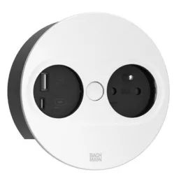 Električna vtičnica Twist ovalna 1x 230 V + USB A-C / Bela matirana