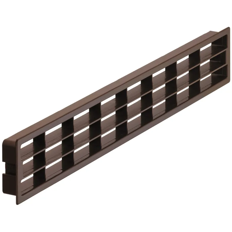 Plastična prezračevalna rešetka 458 x 65 mm / Rjava