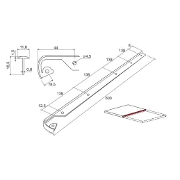 Povezovalni profil za neprekinjeno delovno ploščo 28 mm / aluminij