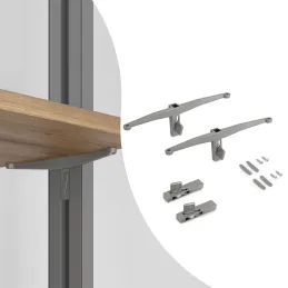 Komplet nosilcev za leseno polico za modularni garderobni sistem ZERO / Bežna