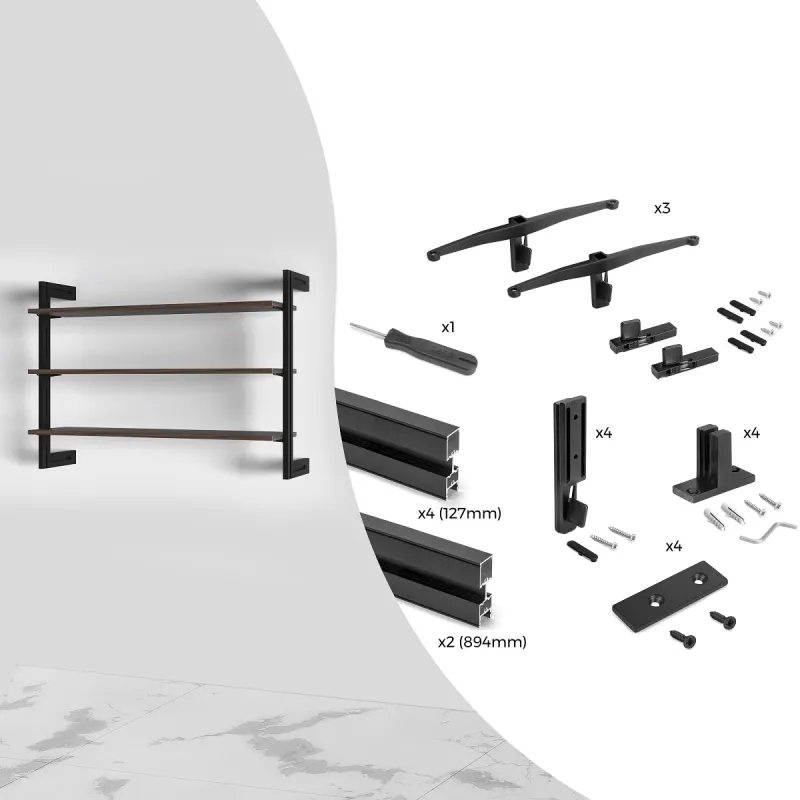 Modularni regalni sistem ZERO 900 mm / Mat črna