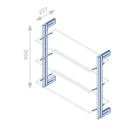 Modularni regalni sistem ZERO 900 mm / Mat črna