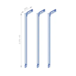 Modularni garderobni sistem ZERO 2115 mm – 3 pokončni letvi / mat črna
